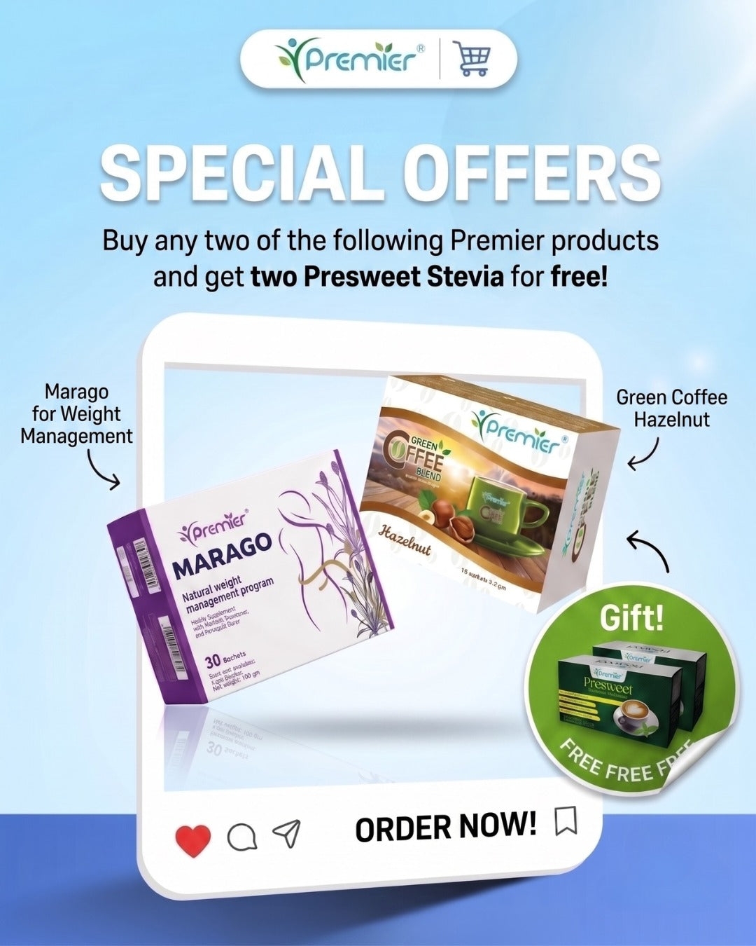 Buy Any 2 Products & Get 2 Presweet Free